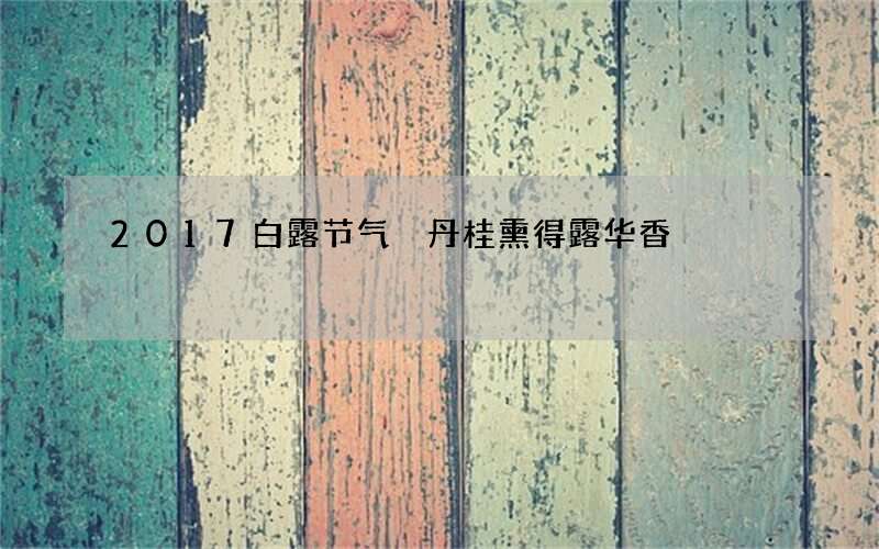 2017白露节气 丹桂熏得露华香